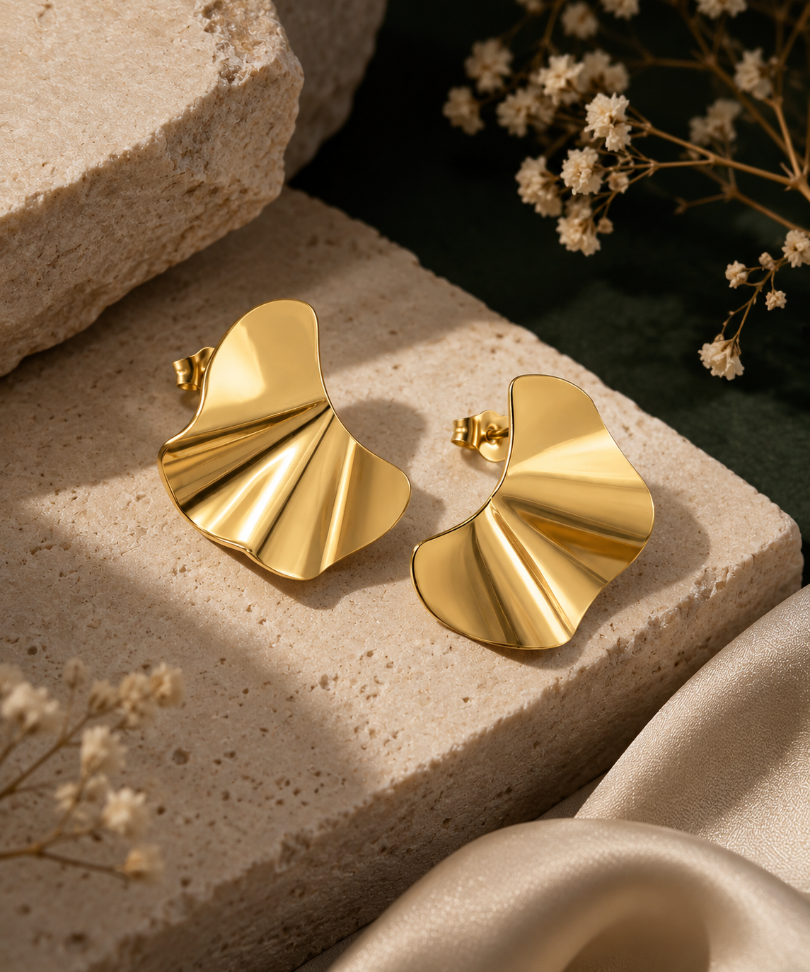 Sculpted Wave Earrings